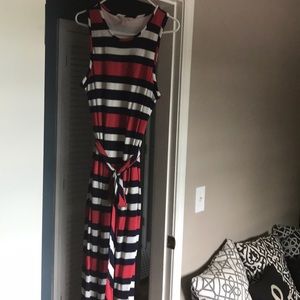 Banana Republic Striped rayon dress. Lined.